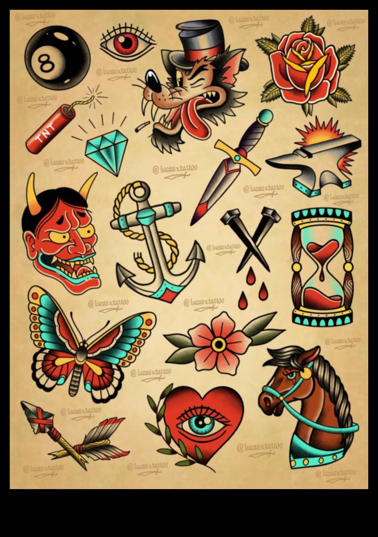 أيقونات في الحبر: رمزية خالدة للوشم التقليدي الكلاسيكي