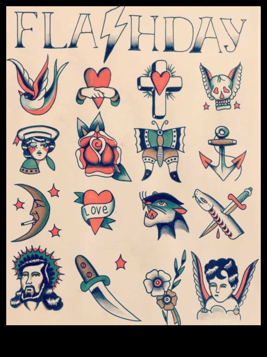 أيقونات في الحبر: رمزية خالدة للوشم التقليدي الكلاسيكي