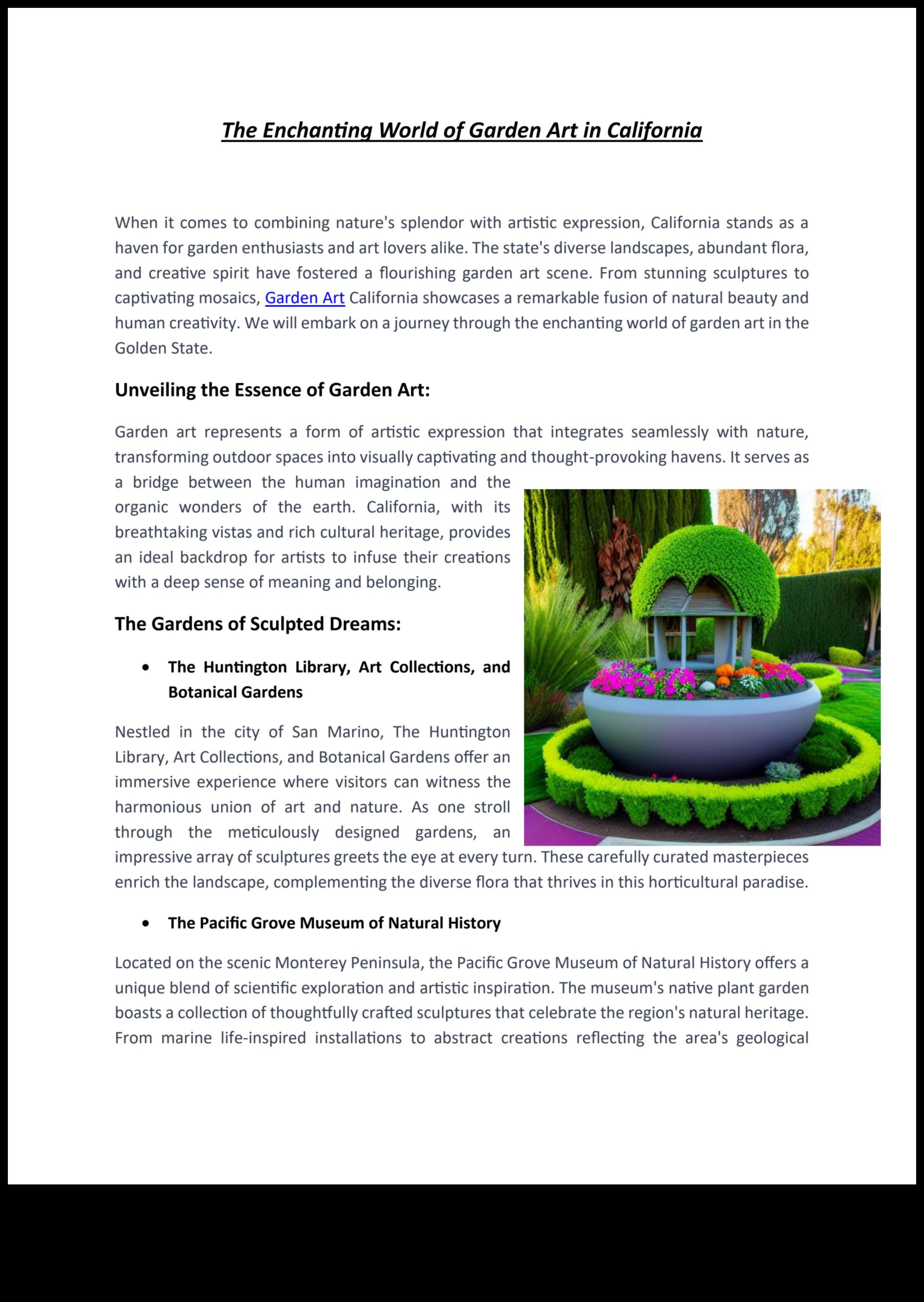 ساحر في الهواء الطلق: انغمس في عالم فن الحدائق