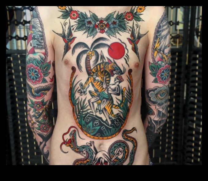 أيقونات في الحبر: رمزية خالدة للوشم التقليدي الكلاسيكي